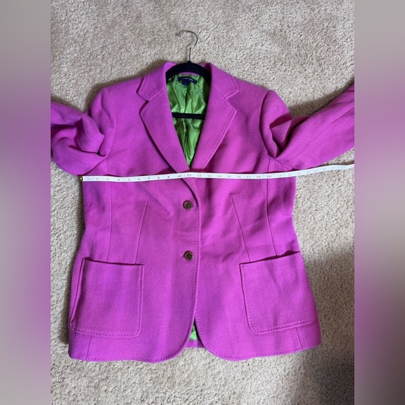 Lands' End Women’s Vibrant Pink Two Button Classic Blazer Size 18 - Picture 7 of 12